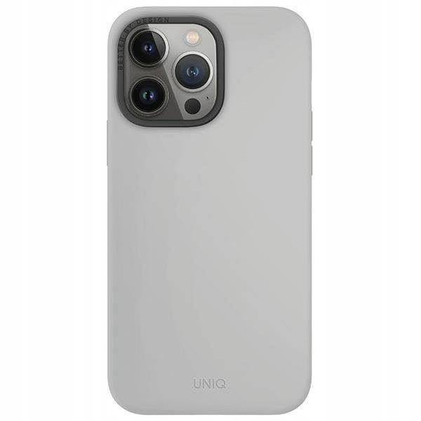 UNIQ LINO HUE LIQUID SILICONE CASE WITH DUAL-LAYER HYBRID PROTECTION FOR 2023 IPHONE 15 PRO MAX | CHALK GREY